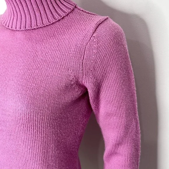 Theory Classic Wool Long Sleeve Turtleneck Sweater in Pink Women’s Size S - Picture 8 of 15